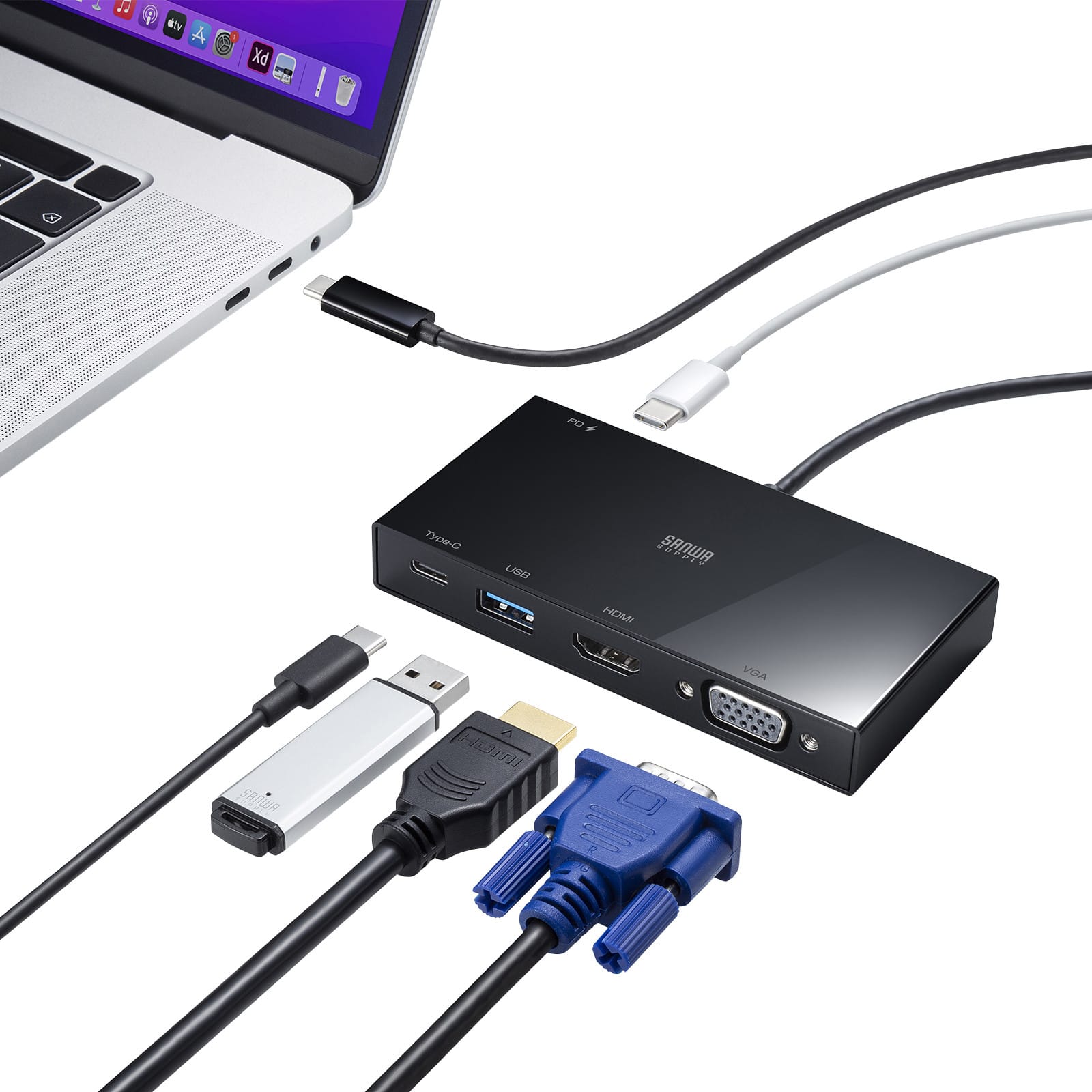 サンワサプライ、USB-Cマルチ変換アダプタを発売