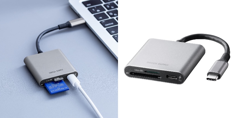 サンワサプライ、USB-C対応のSD/microSDカードリーダーを発売