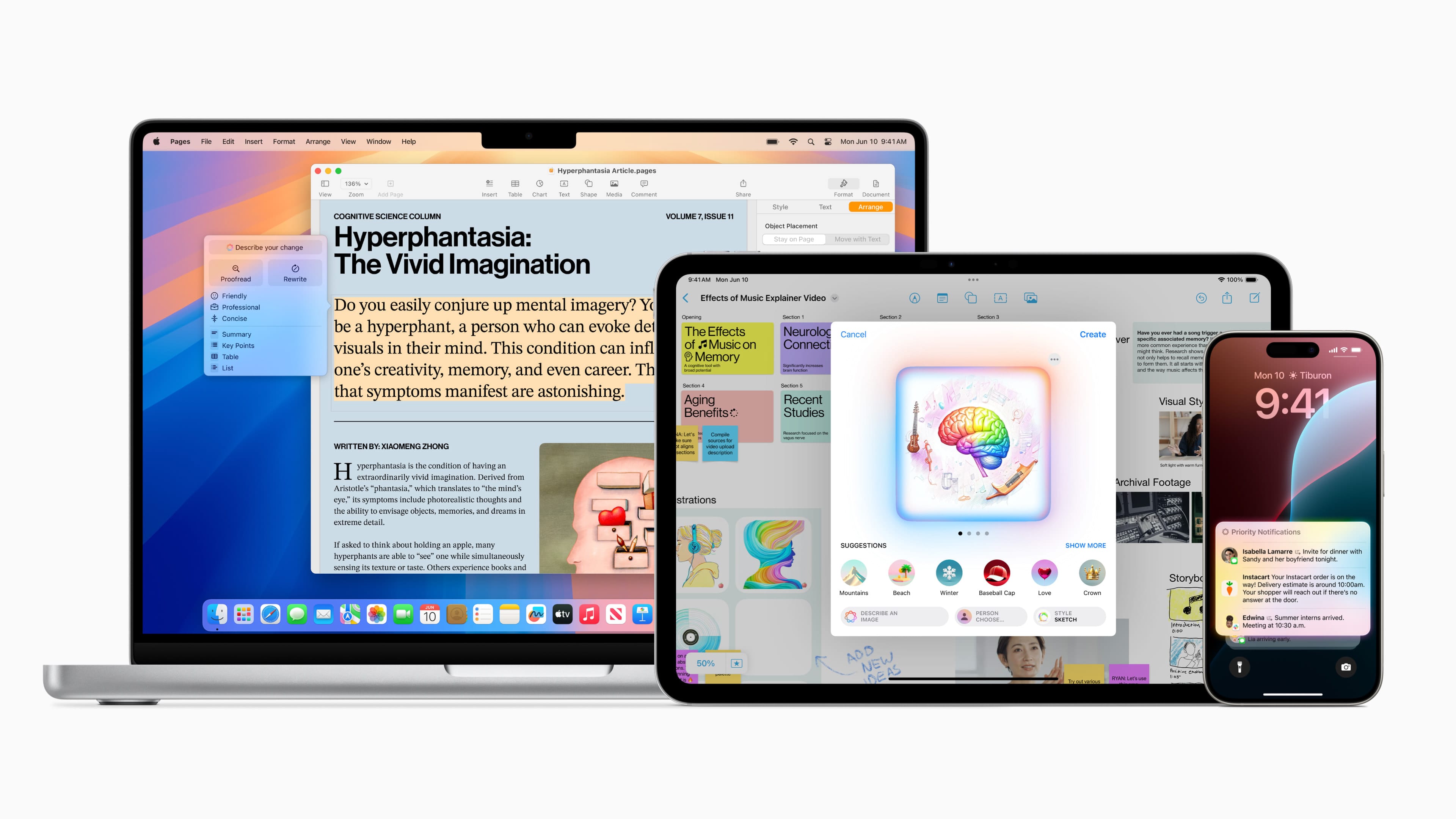 Apple、iPhone/iPad/Macのためのパーソナルインテリジェンスシステム「Apple Intelligence」を発表