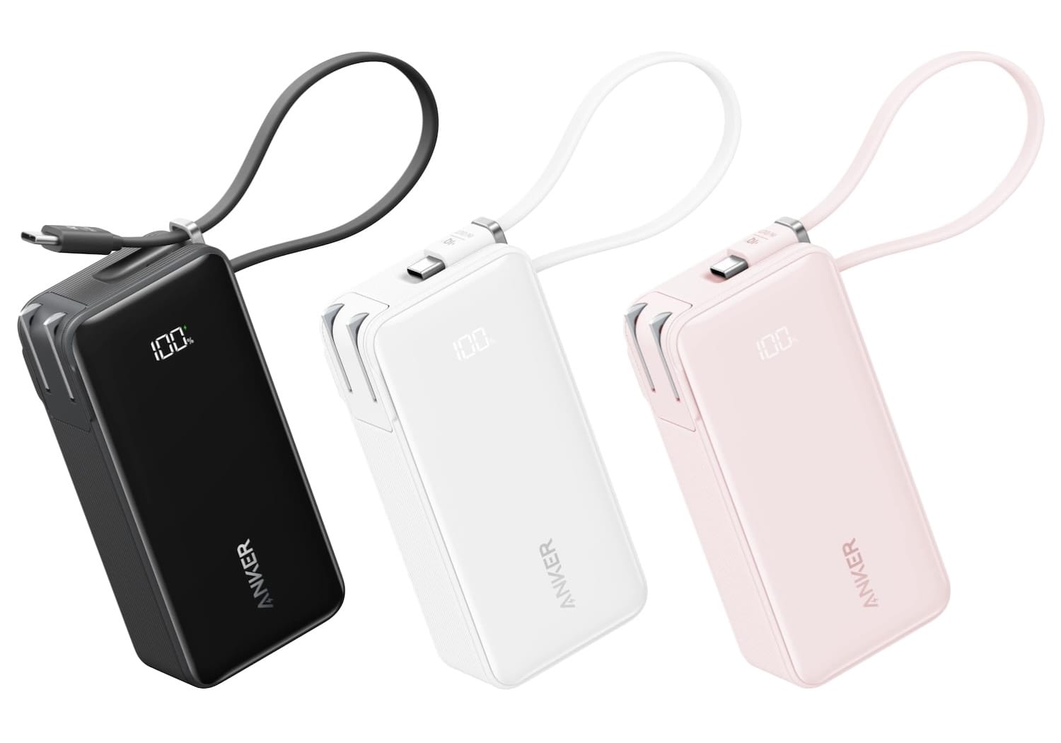 Anker、USB-Cケーブル一体型の急速充電器＆モバイルバッテリーを発売
