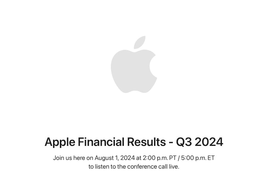 Apple、第3四半期業績を日本時間8月2日（金）に発表