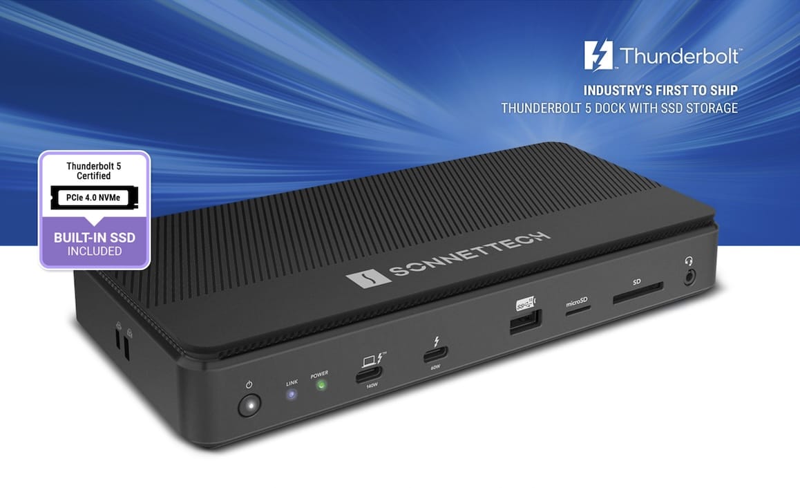 Sonnet、6,100MB/s  SSD内蔵のThunderbolt 5ドックを発売